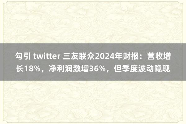 勾引 twitter 三友联众2024年财报：营收增长18%，净利润激增36%，但季度波动隐现
