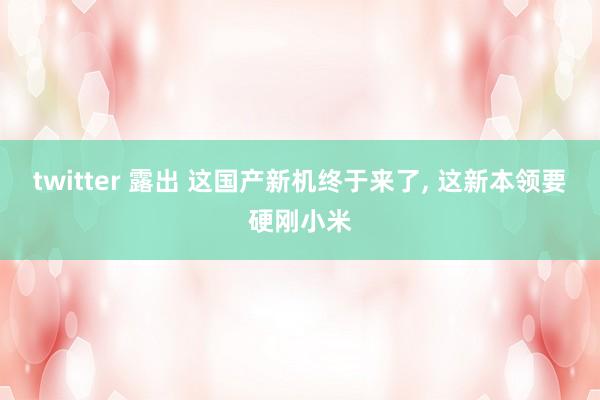 twitter 露出 这国产新机终于来了， 这新本领要硬刚小米